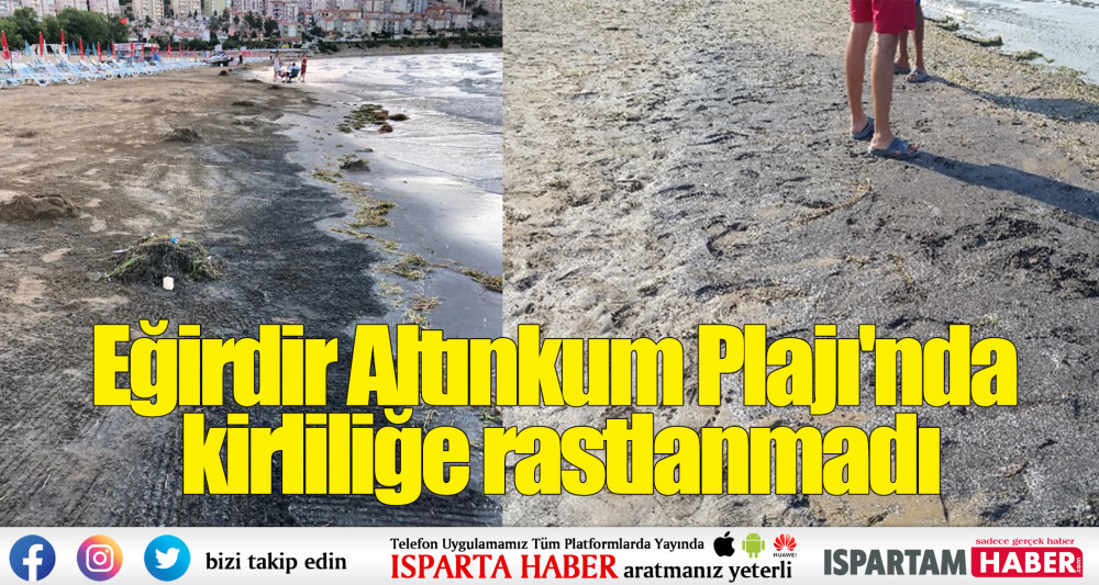 Eğirdir Altınkum Plajı'nda kirliliğe rastlanmadı
