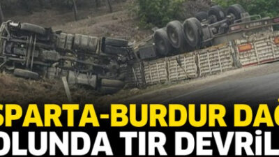 Isparta-Burdur dostluk yolunda sürücünün kontrolünden çıkan tır devrildi. Kazada sürücü