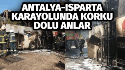 Antalya-Isparta karayolunda seyir halindeki şehirler arası yolcu otobüsü, henüz bilinmeyen