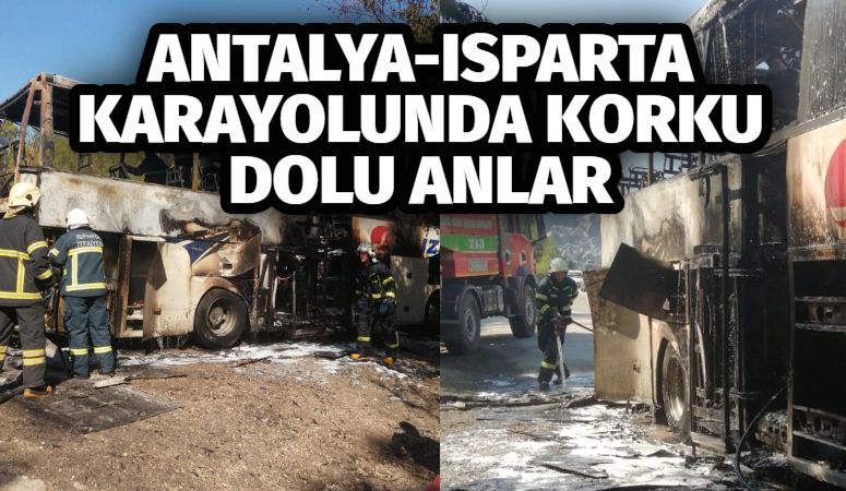 Antalya-Isparta karayolunda seyir halindeki şehirler arası yolcu otobüsü, henüz bilinmeyen