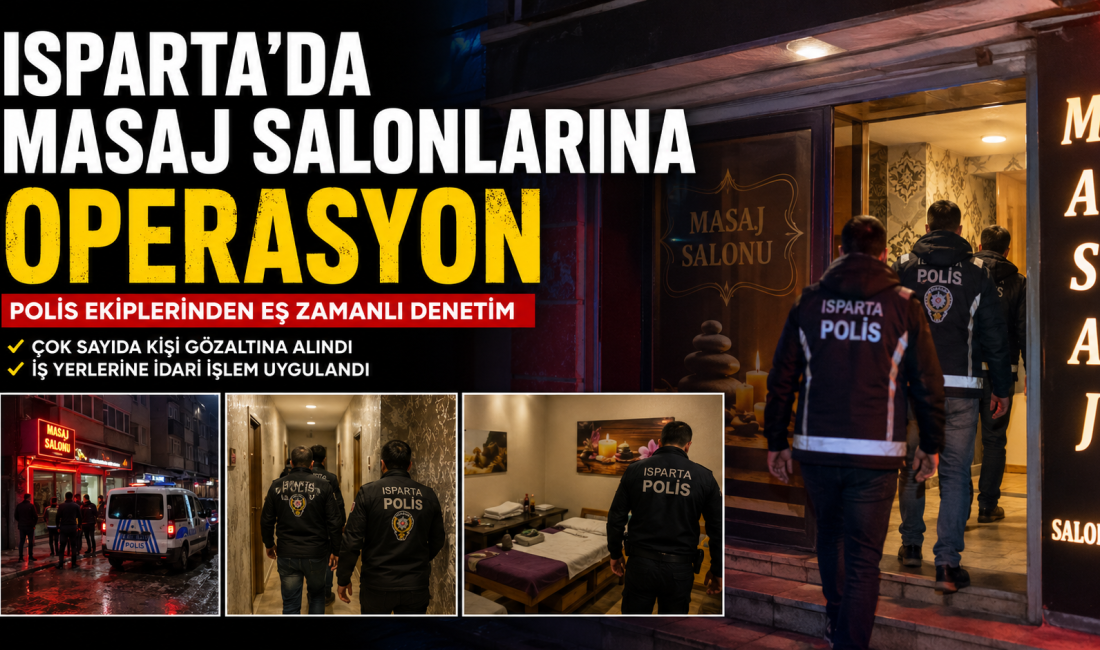 Isparta’da masaj salonlarına operasyon yapıldı. 5 masaj salonu hakkında idari